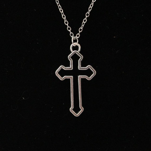 Unknown Jewelry - New Fashion Silver Tone Open Cross Necklace N44
